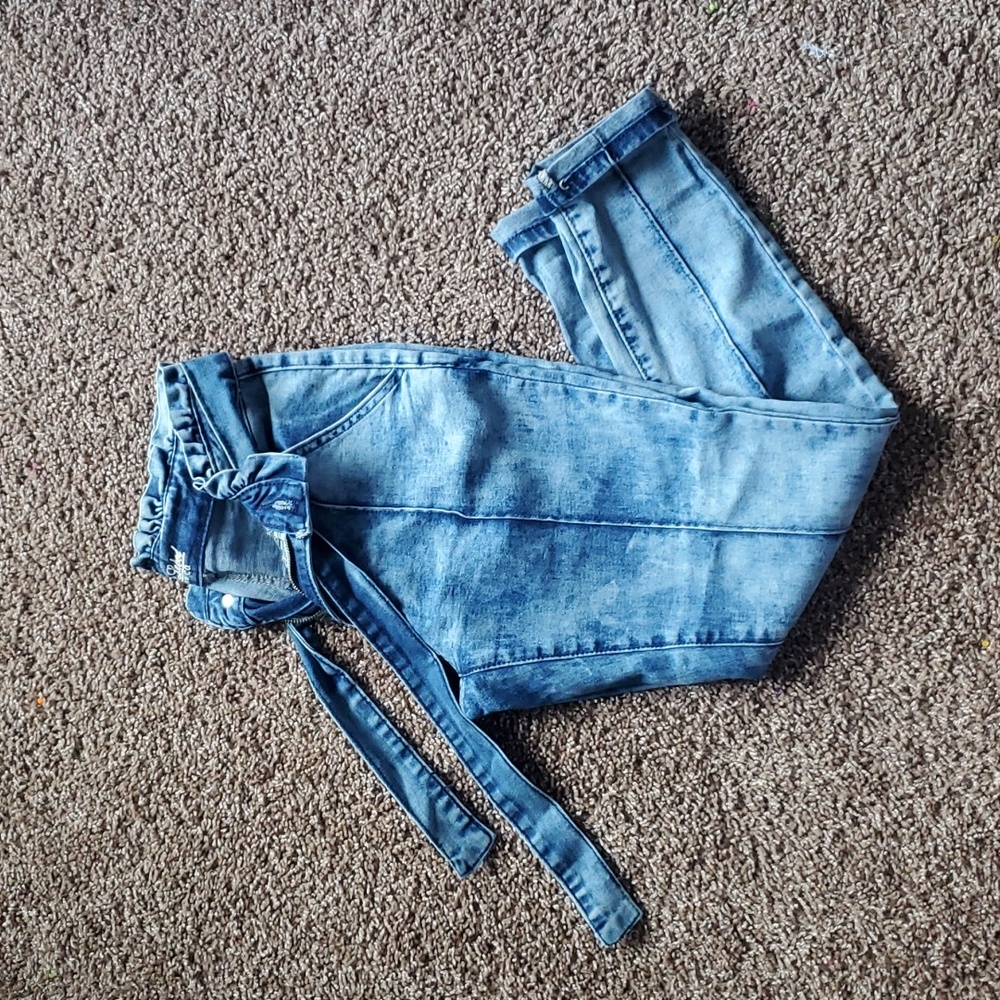PINK LABEL Womens Acid Washed HighRise Jogger Jeans